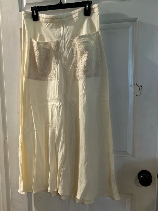 Zara Dresses & Skirts - Zara Cream Maxi Skirt with Crochet Patch Pockets
